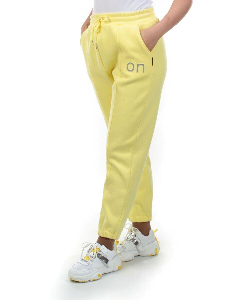 08 YELLOW Брюки спортивные женские на флисе (100% хлопок) 7986