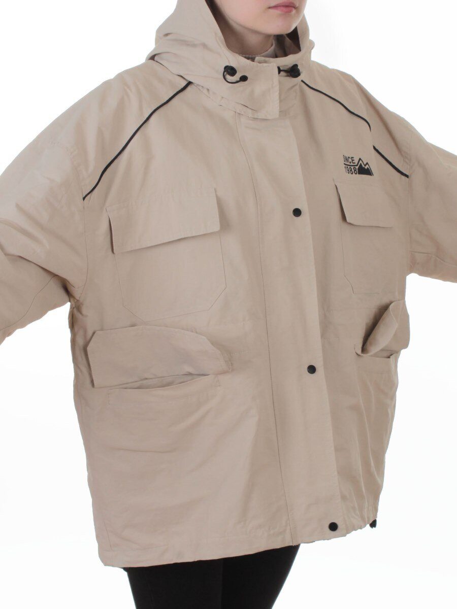 3092 BEIGE Куртка демисезонная женская (100 гр. холлофайбер)