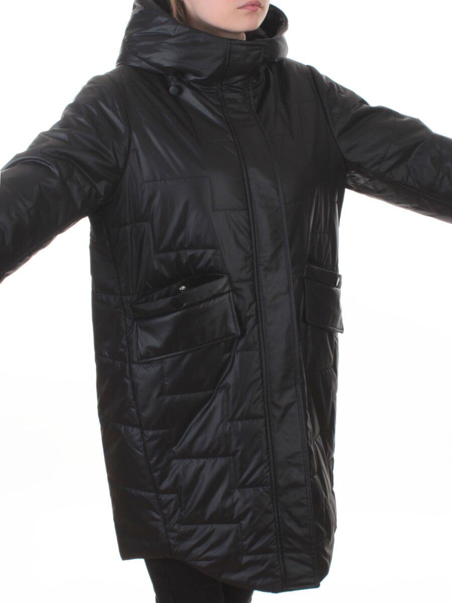 9616 BLACK Куртка демисезонная женская (100 гр. холлофайбер)