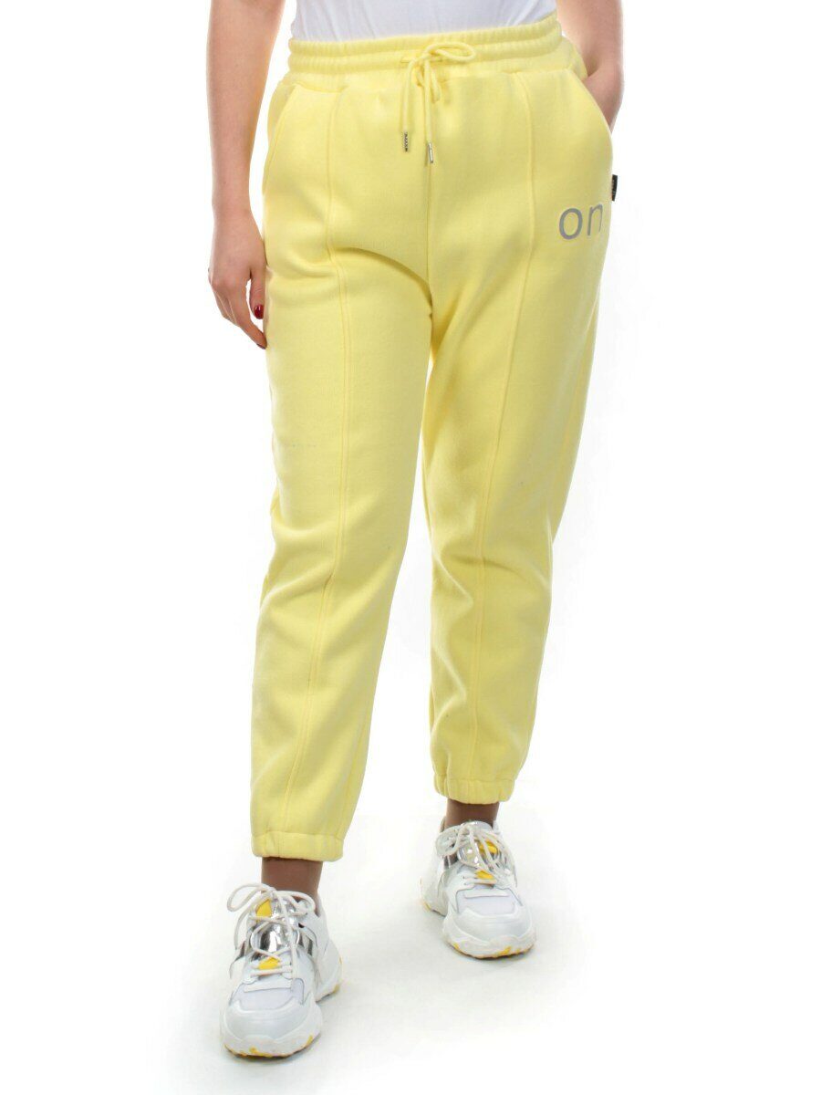08 YELLOW Брюки спортивные женские на флисе (100% хлопок) 7986