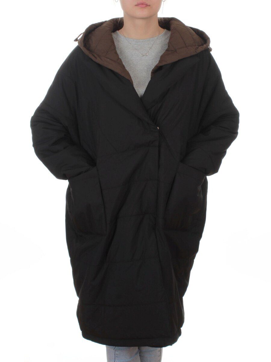 8030 BLACK Куртка демисезонная женская (100 гр. холлофайбер)