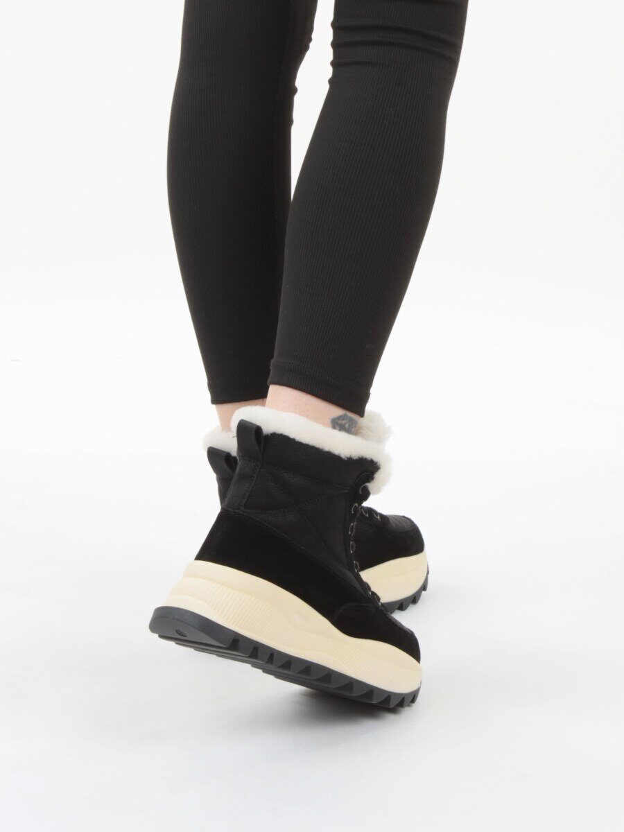 04-PAML05-1Z BLACK Ботинки зимние женские (натуральная замша, 100% шерсть, натуральный мех)