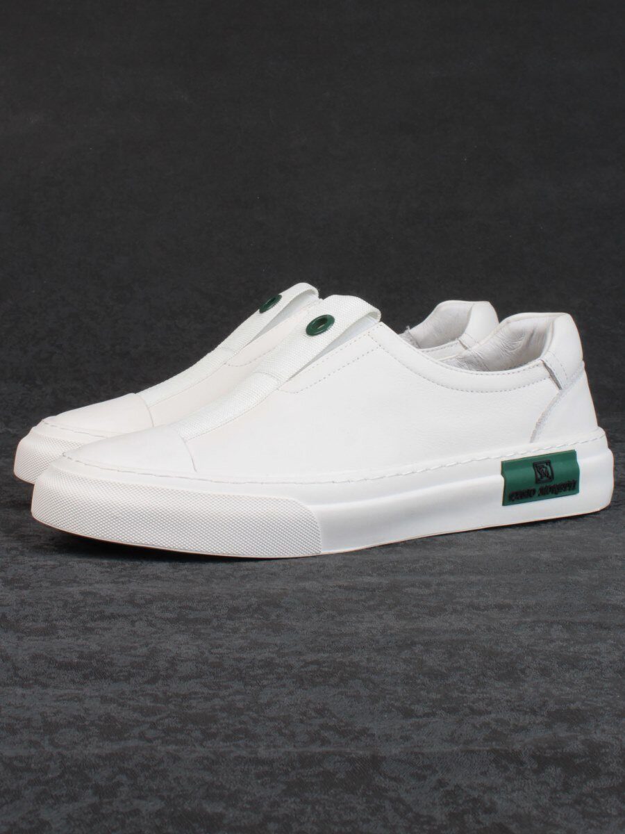 03-0121-01 WHITE Полуботинки спортивные мужские (натуральная кожа)