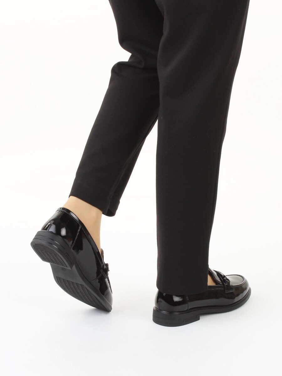 03-DEB33-2 BLACK Лоферы женские (натуральная кожа)