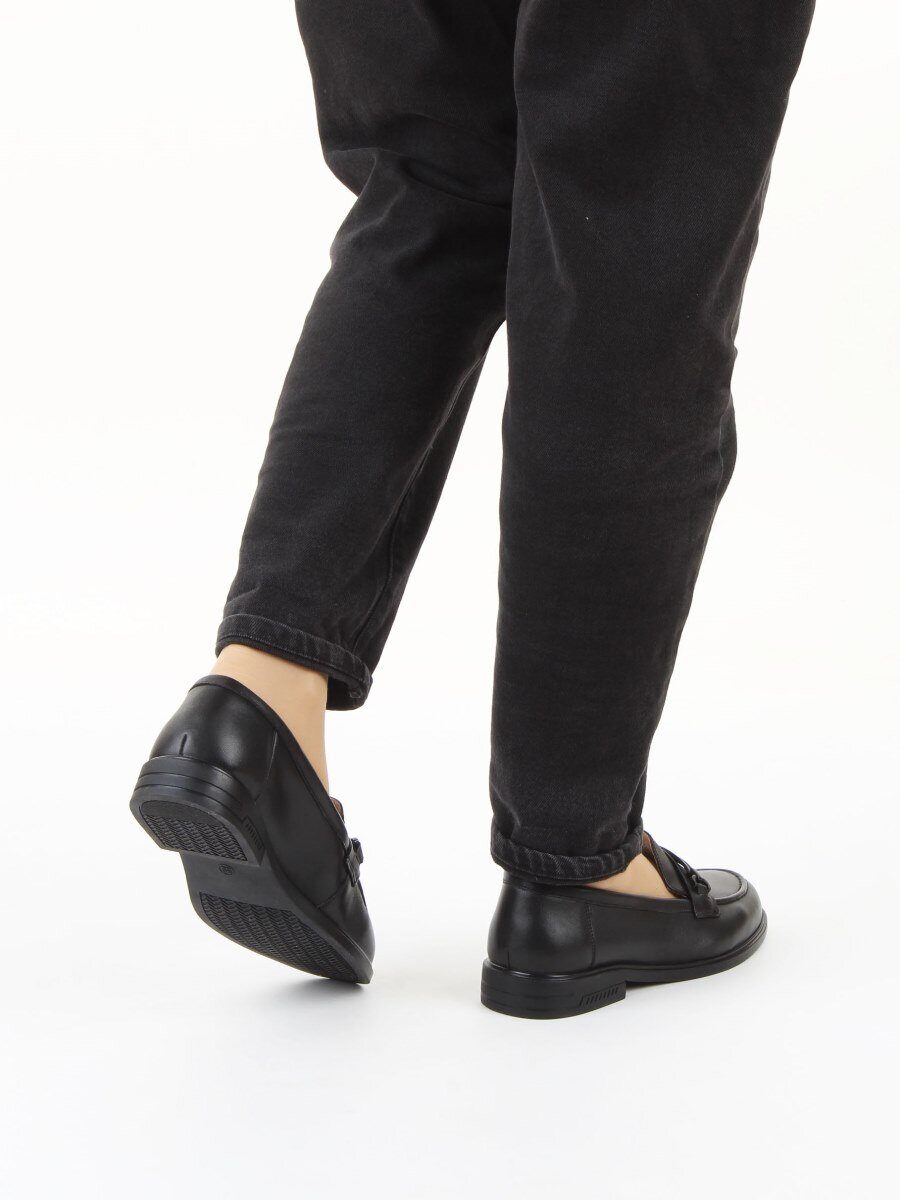 03-DEB31-1 BLACK Лоферы женские (натуральная кожа)