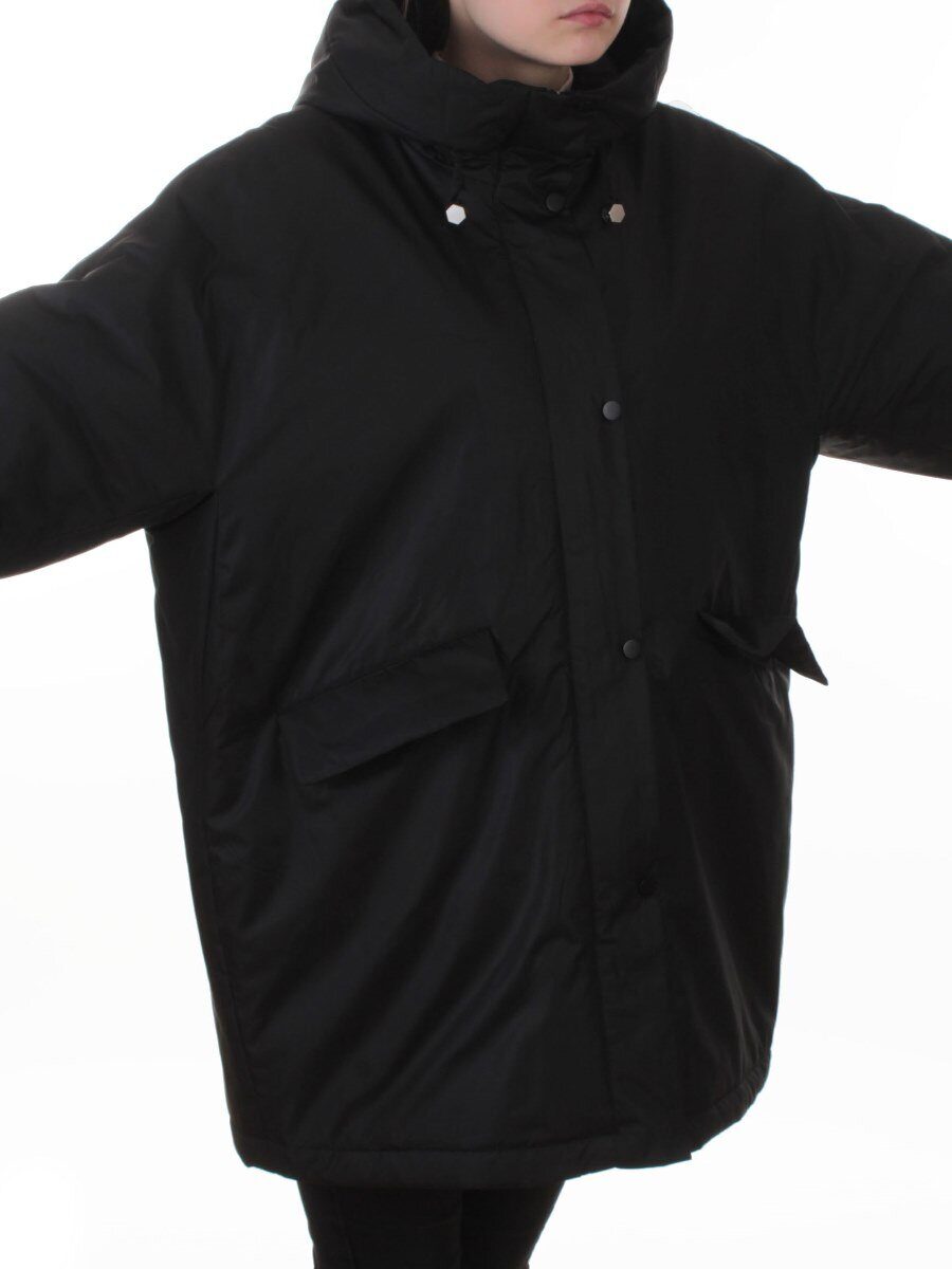 8020 BLACK Куртка демисезонная женская (100 гр. холлофайбер)