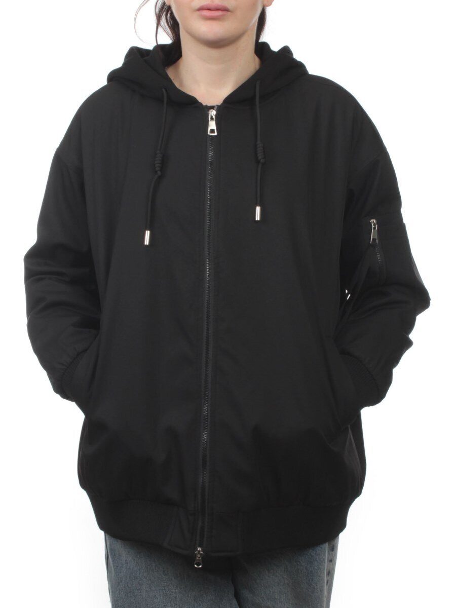 H24-83 BLACK Куртка демисезонная женская (100 гр. синтепон)