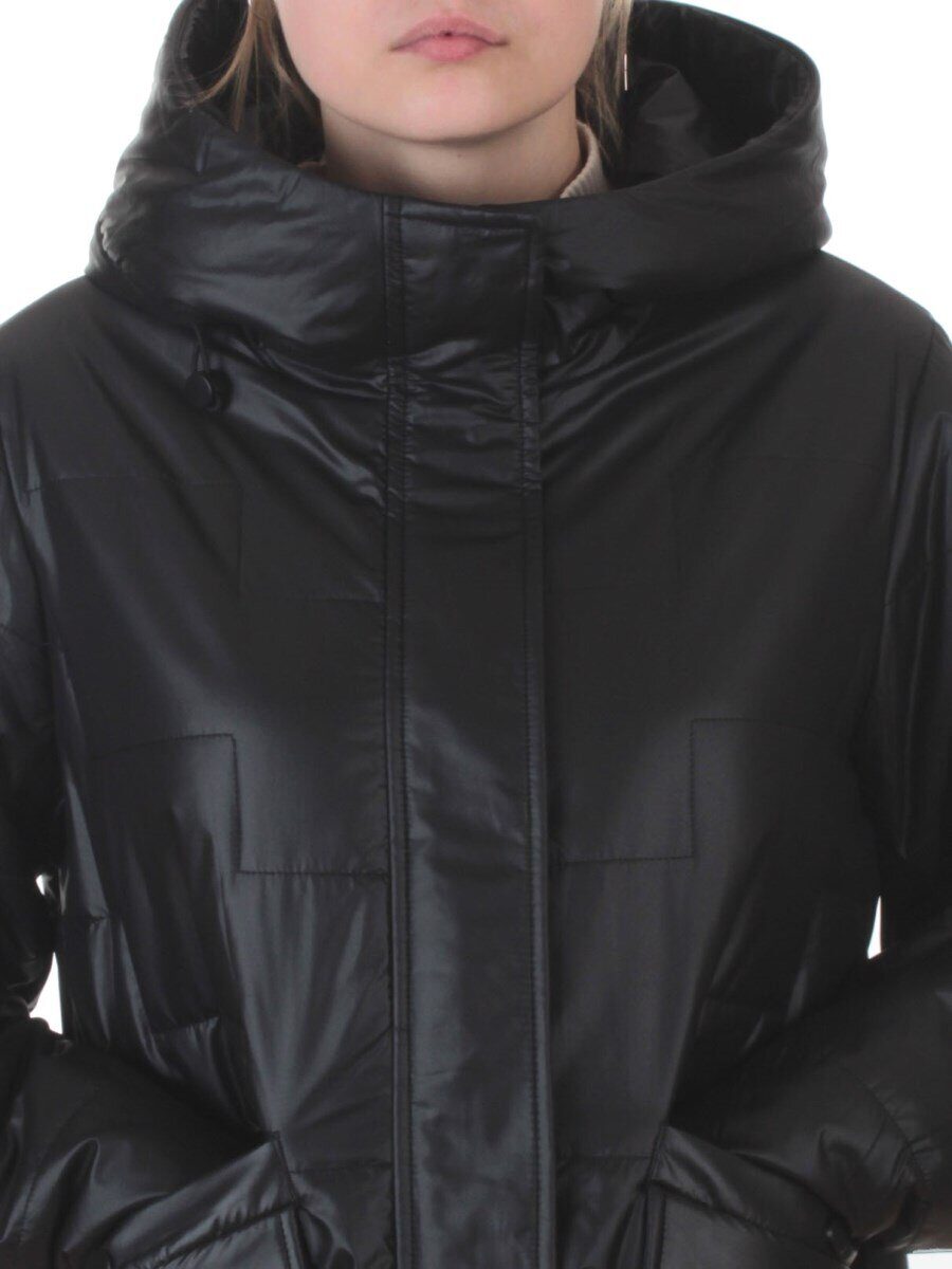 9616 BLACK Куртка демисезонная женская (100 гр. холлофайбер)