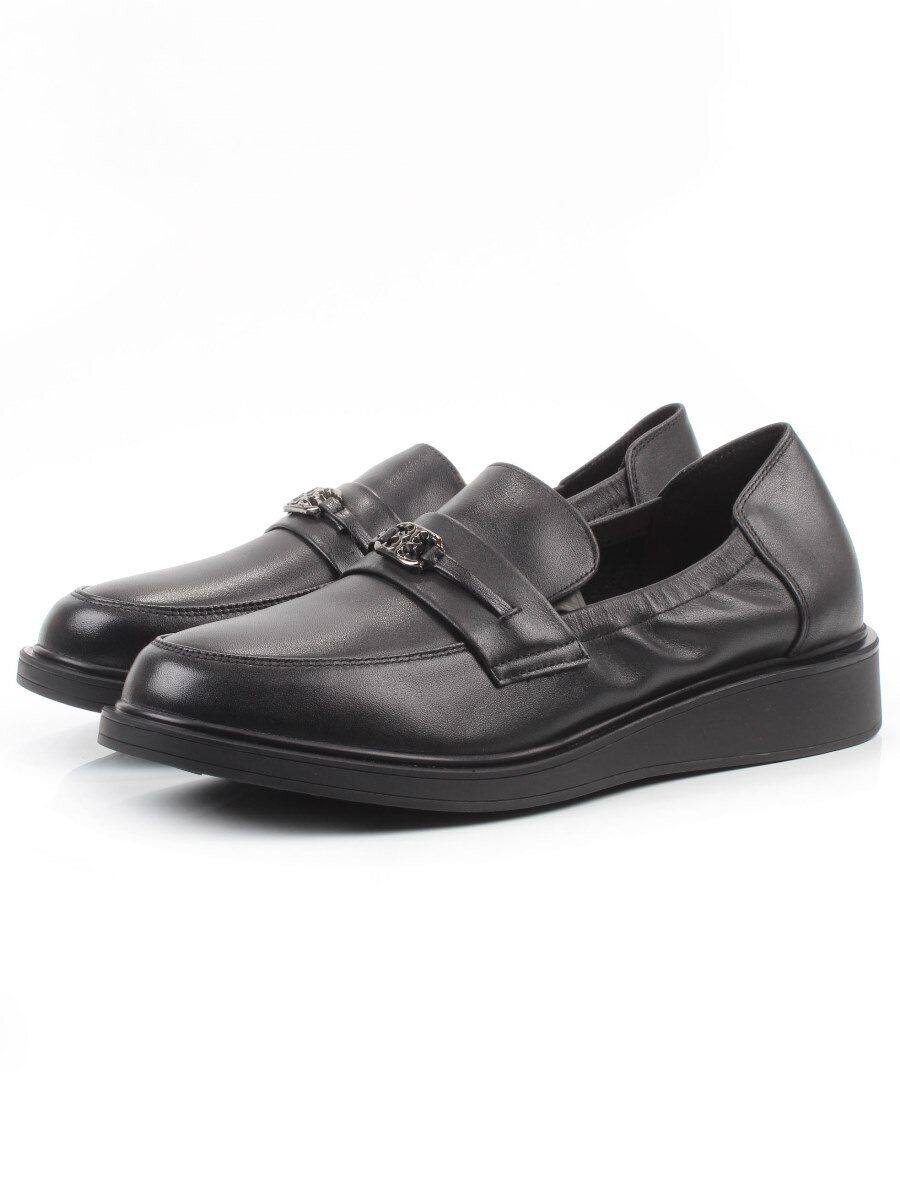 03-DEB103-1 BLACK Лоферы женские (натуральная кожа)