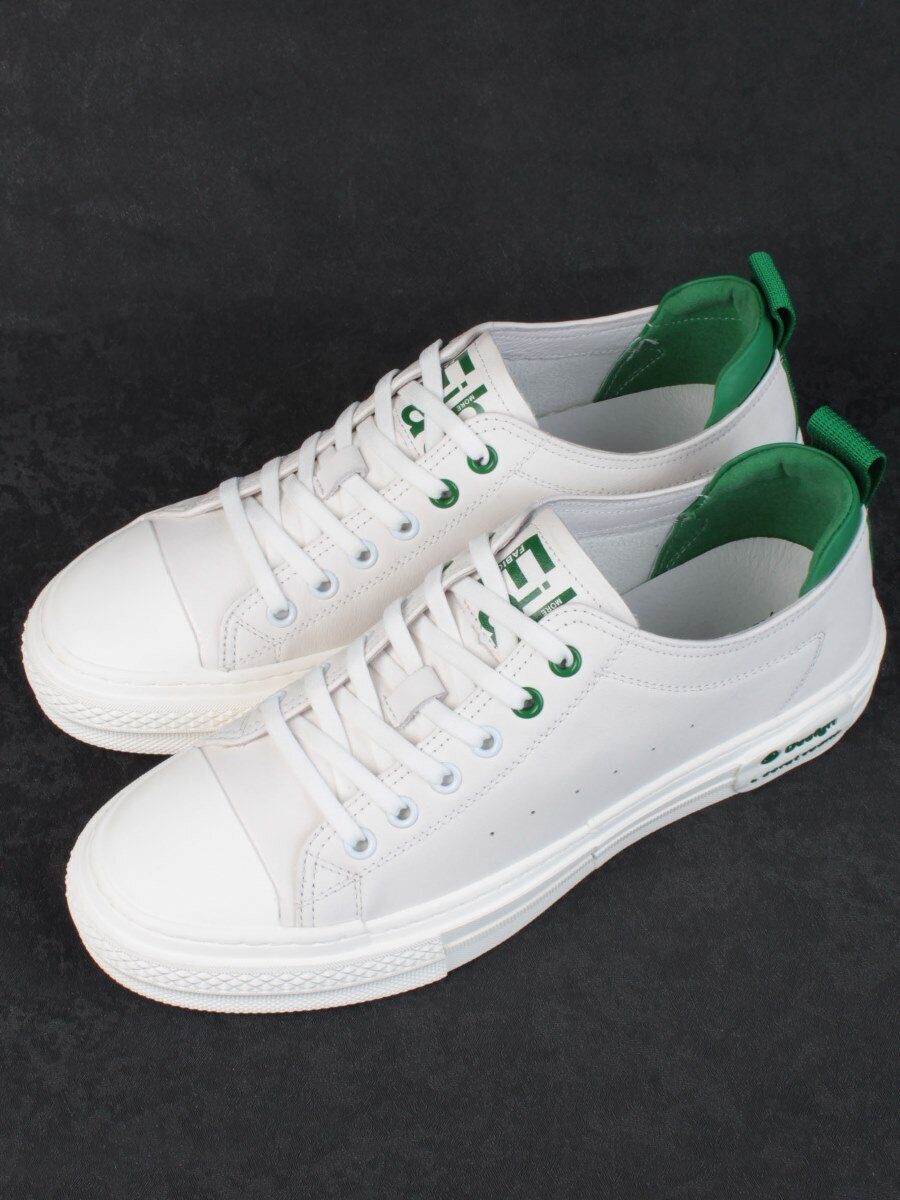 03-0107-01 WHITE Полуботинки спортивные мужские (натуральная кожа)