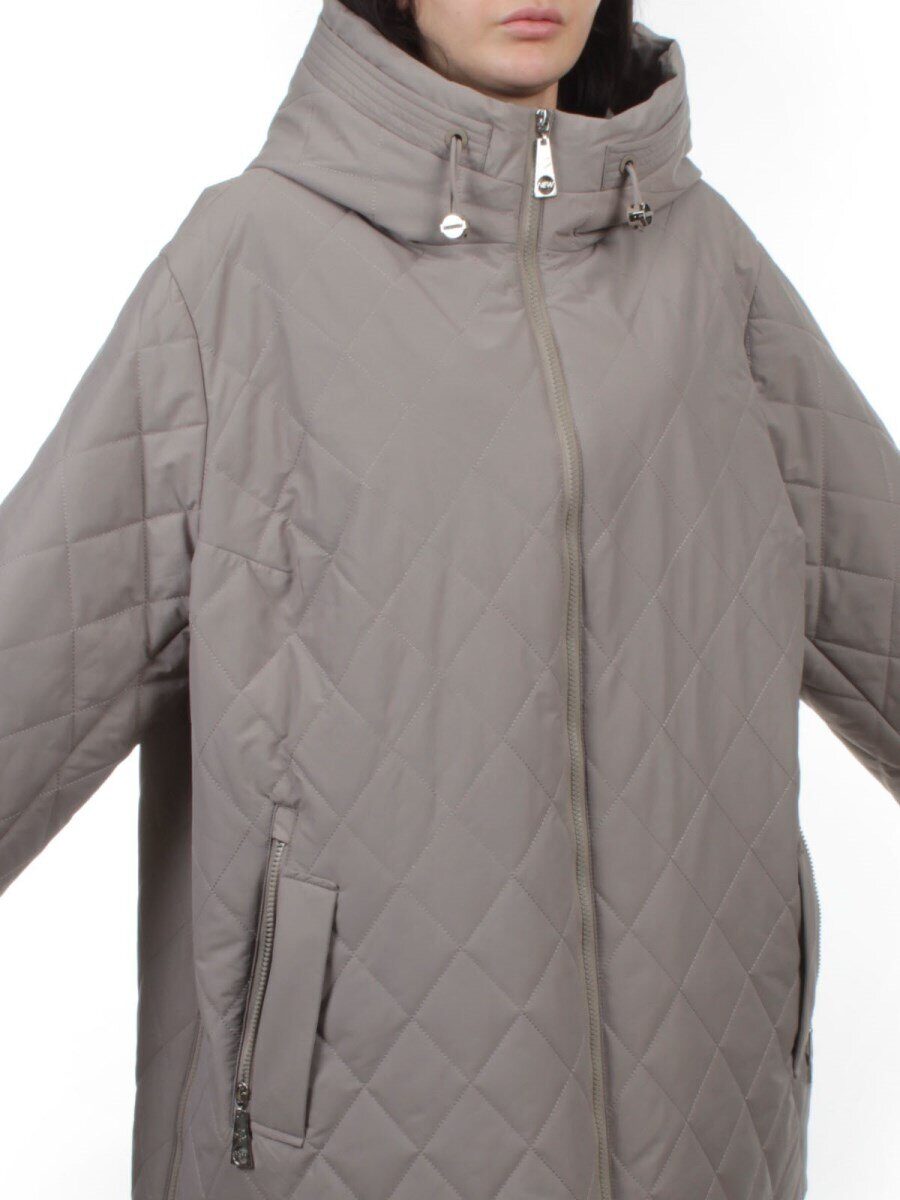 F-803 GRAY BEIGE Куртка демисезонная женская (100 гр. холлофайбер)