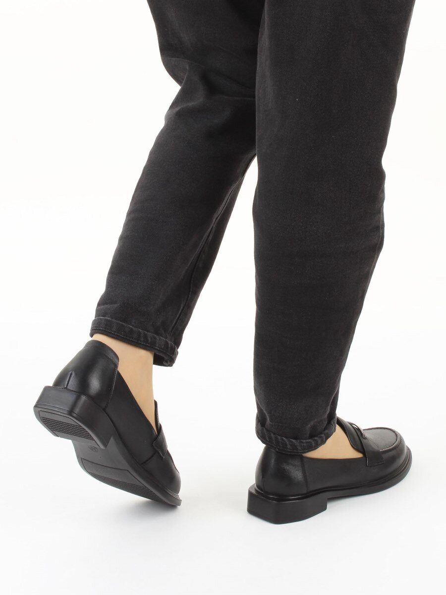 03-DHL206-1 BLACK Лоферы женские (натуральная кожа)