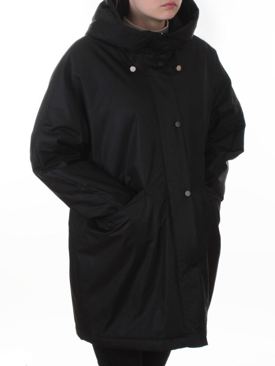 8020 BLACK Куртка демисезонная женская (100 гр. холлофайбер)