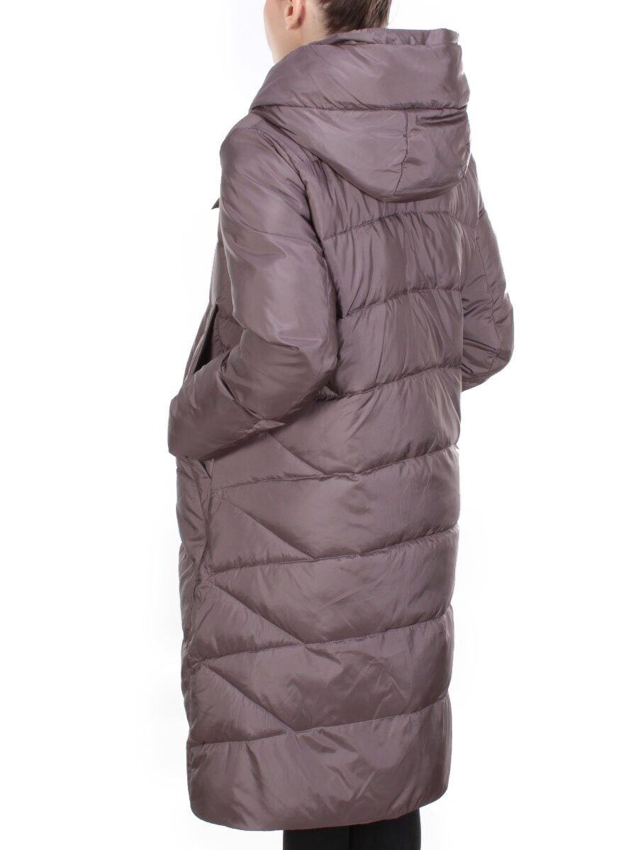 2118 GRAY/PURPLE Пальто зимнее женское MELISACITI (200 гр. холлофайбера)
