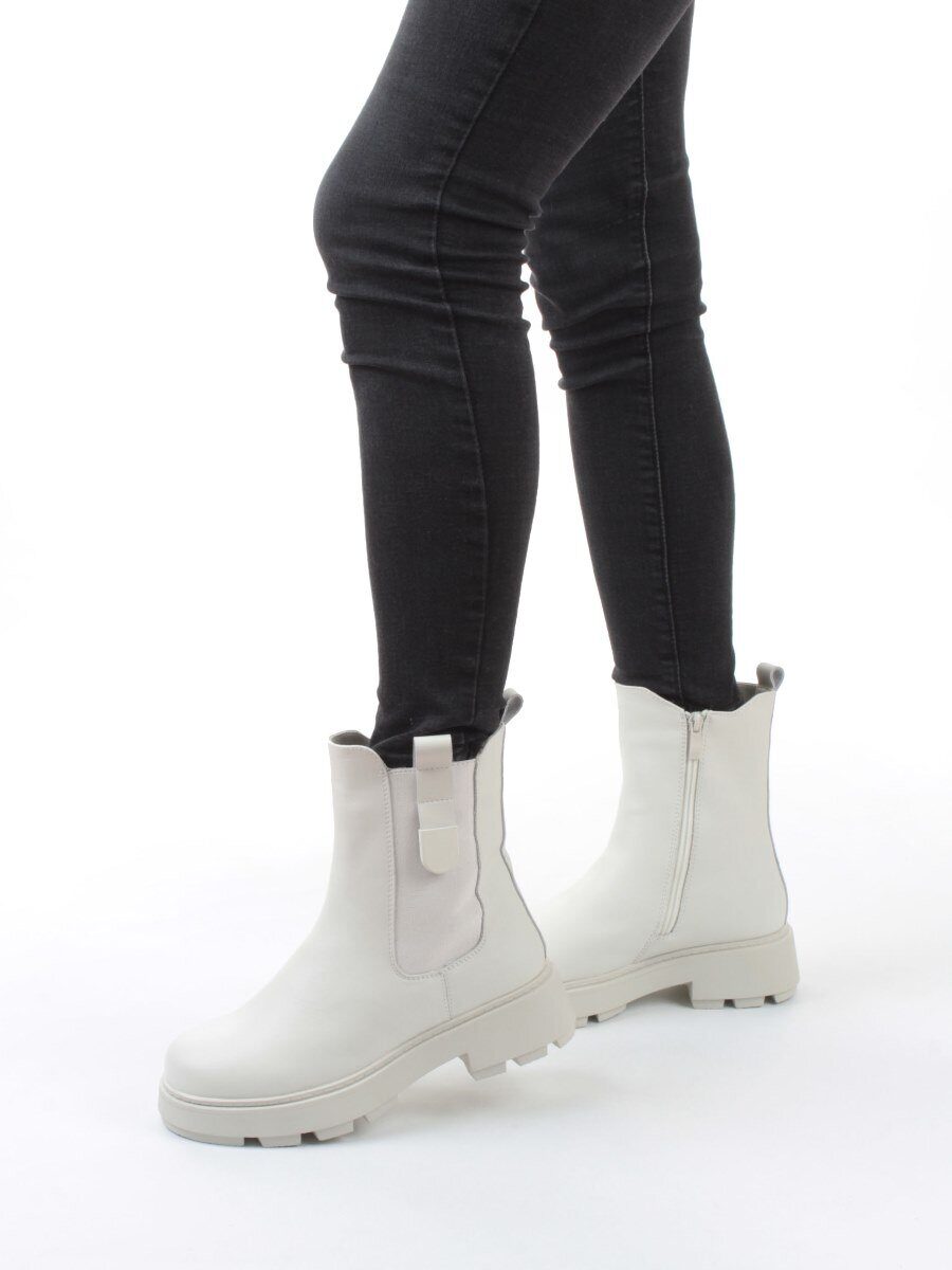 04-PAX24-2Z MILK Ботинки зимние женские (натуральная кожа, 100% шерсть)