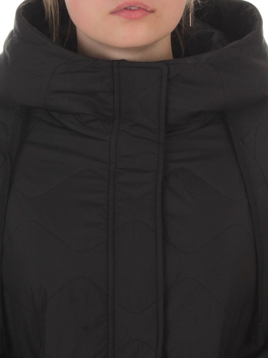 9661 BLACK Куртка демисезонная женская (100 гр. холлофайбер)