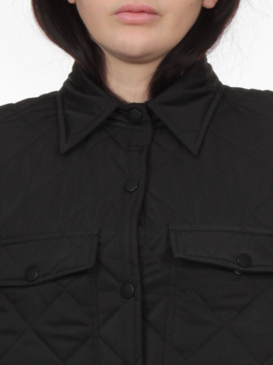 H24-002 BLACK Куртка демисезонная женская (100 гр. холлофайбер)