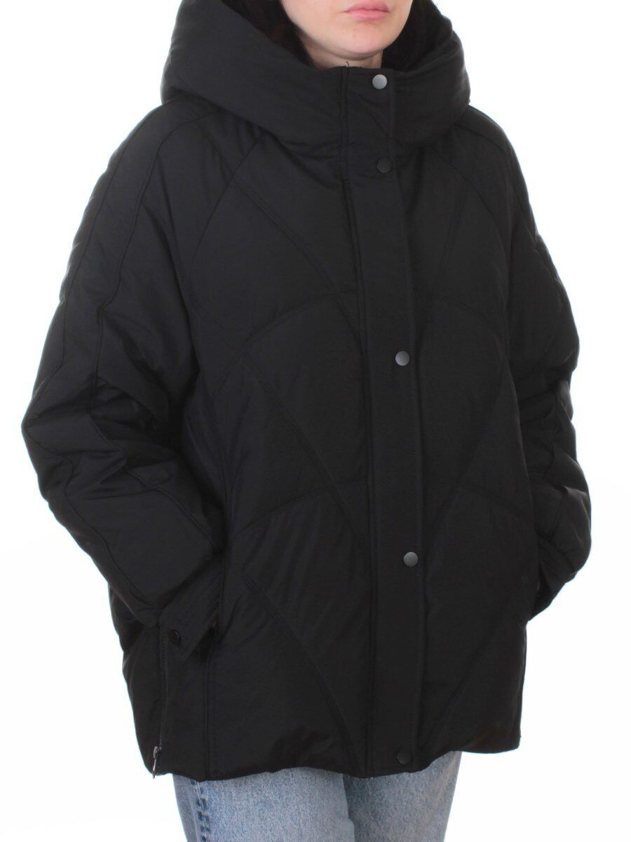 9913 BLACK Куртка зимняя женская (150 гр. холлофайбер)