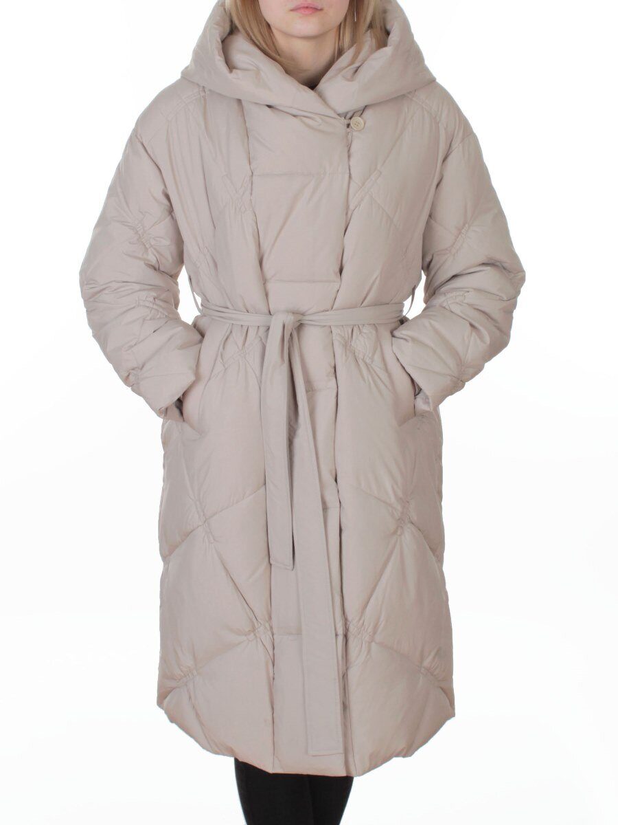 8870 LT. BEIGE Пальто зимнее женское (200 гр. холлофайбер)