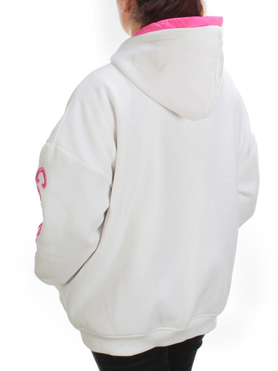 2562 WHITE/PINK Худи женское (50 гр. синтепон)