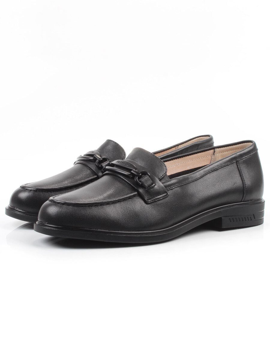 03-DEB31-1 BLACK Лоферы женские (натуральная кожа)