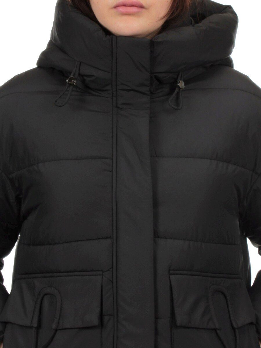 3335 BLACK Куртка зимняя облегченная женская (150 гр. холлофайбер)