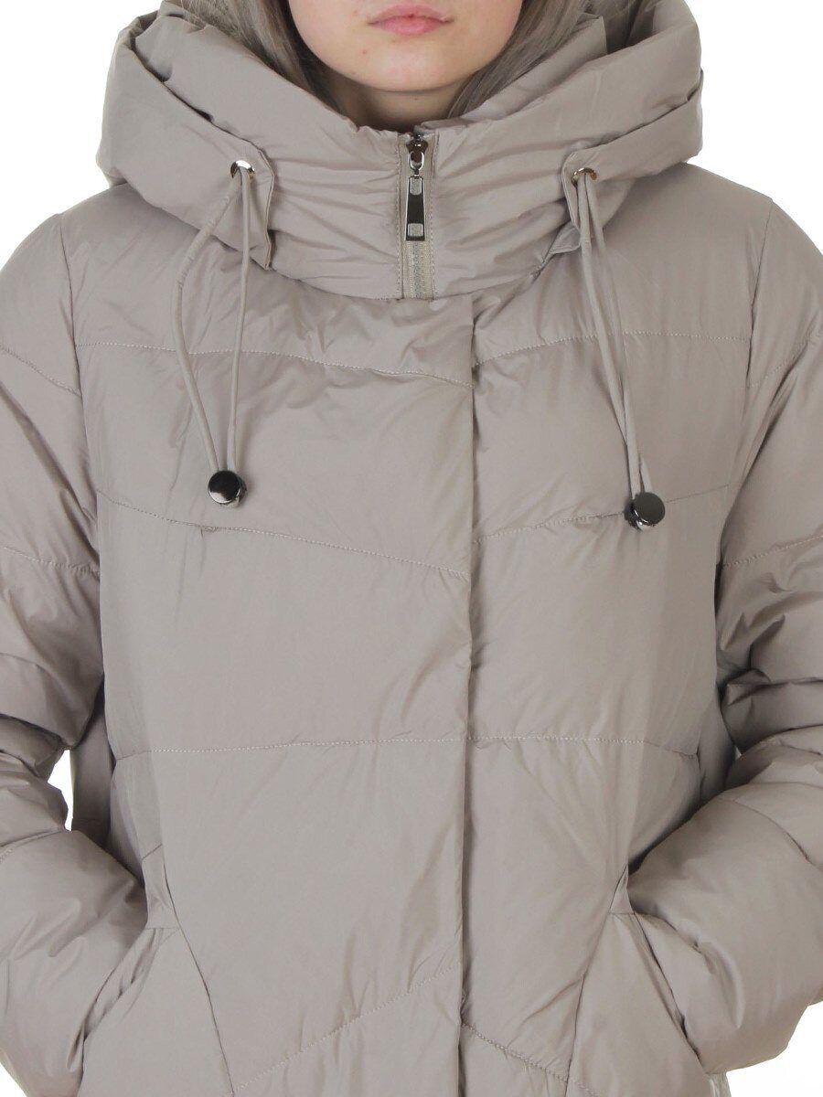 8806 GRAY/BEIGE Пальто зимнее женское (150 гр. холлофайбер)