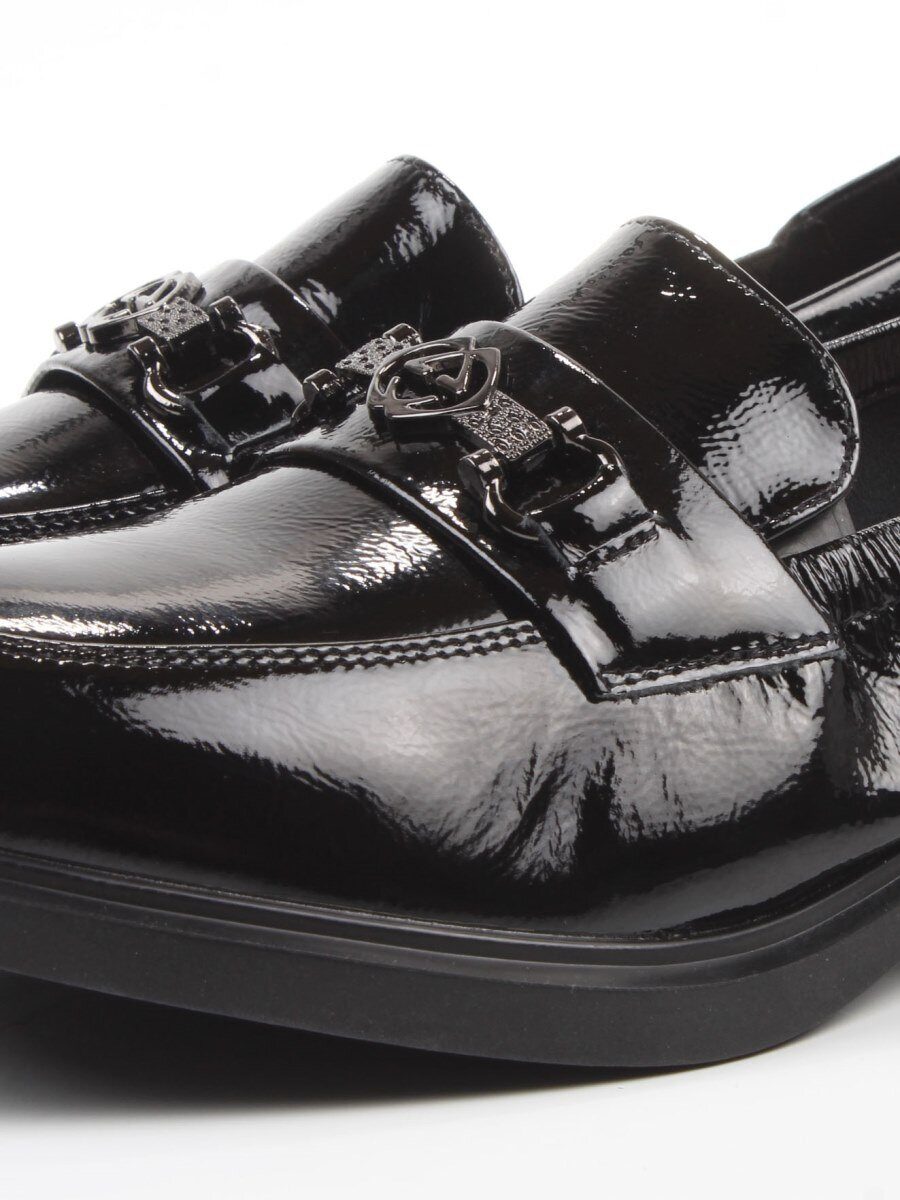 03-DEB104-3 BLACK Лоферы женские (натуральная кожа)