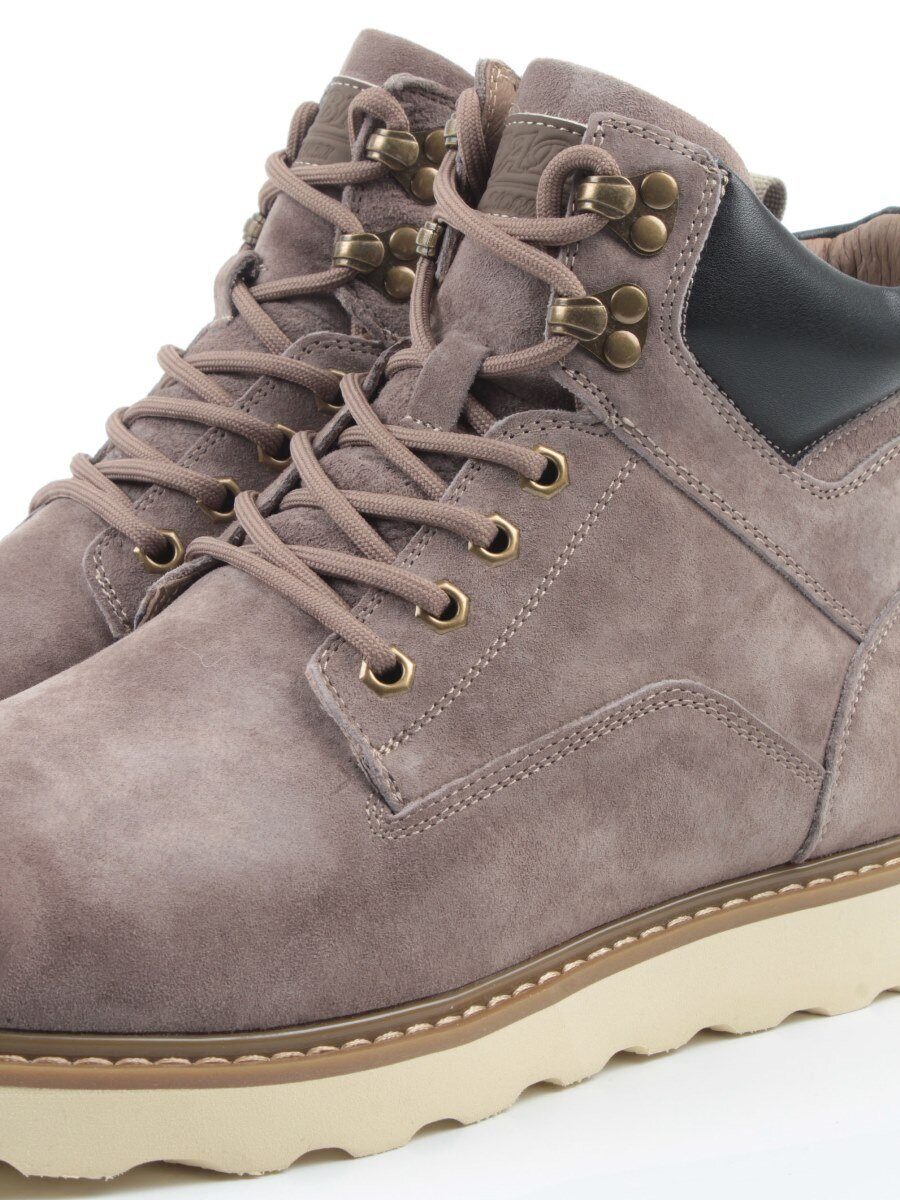 05-H50119A-3 GRAY/BROWN Ботинки демисезонные мужские (натуральная кожа, байка)