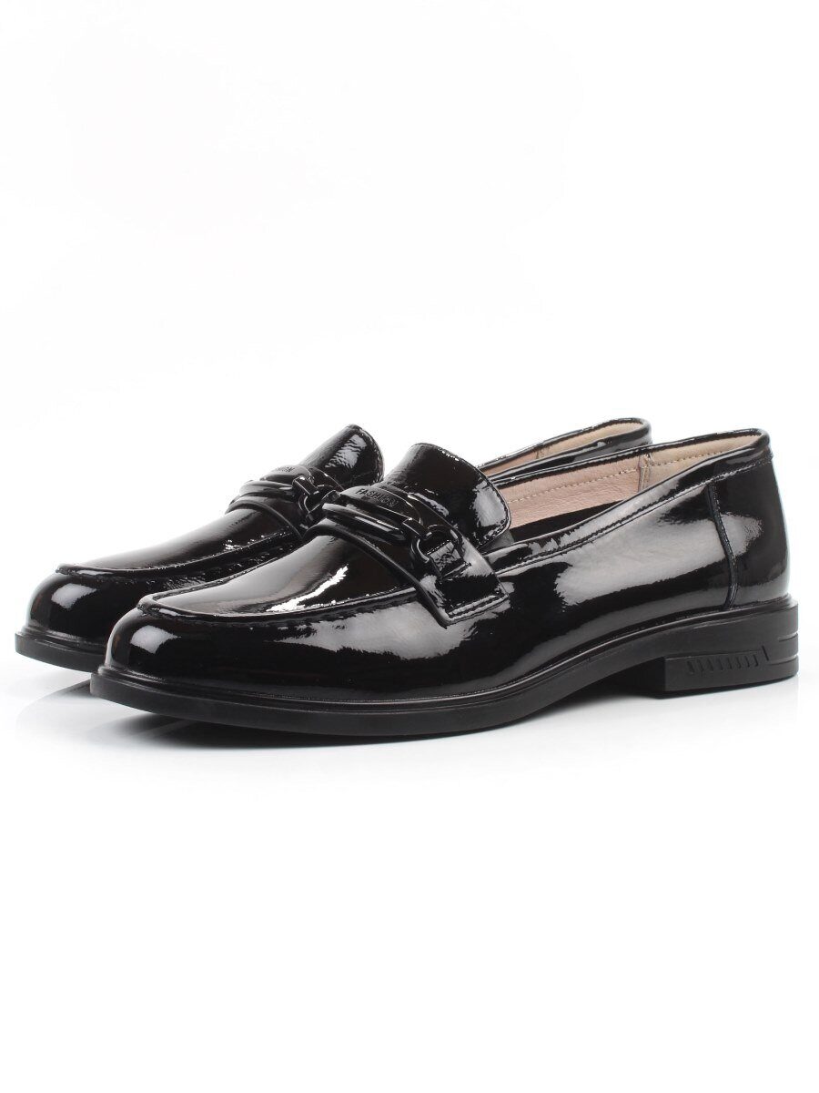 03-DEB33-2 BLACK Лоферы женские (натуральная кожа)