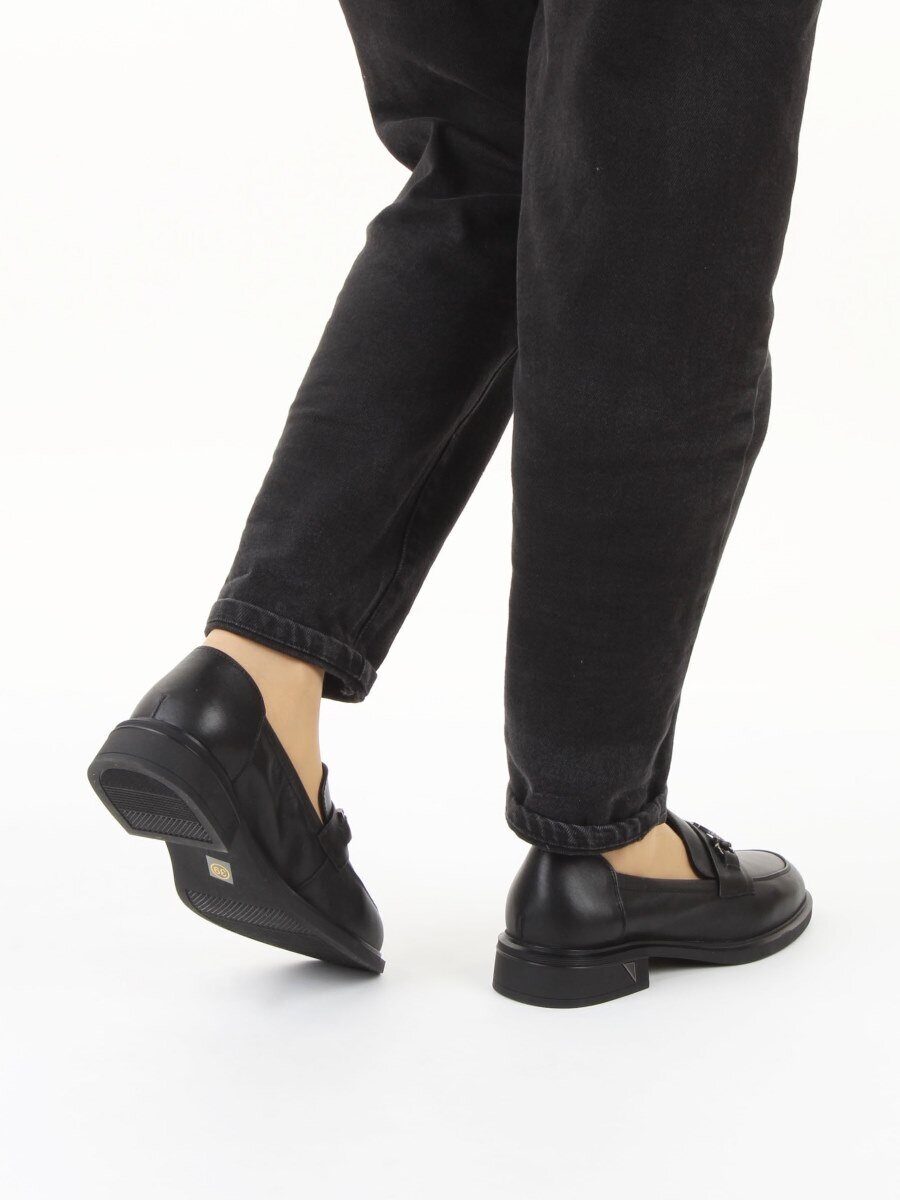 03-DEB104-1 BLACK Лоферы женские (натуральная кожа)