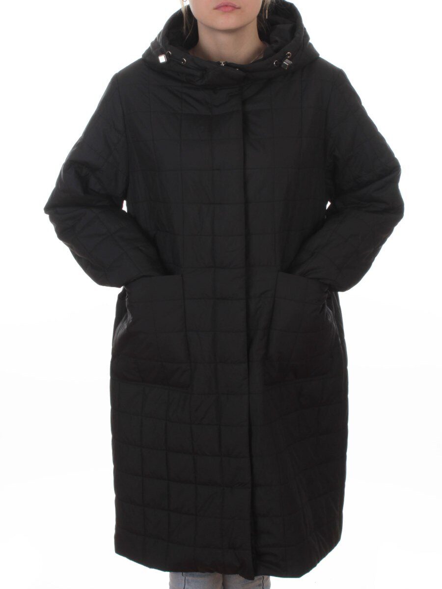 9605 BLACK Куртка стеганная демисезонная женская (100 гр. синтепон)