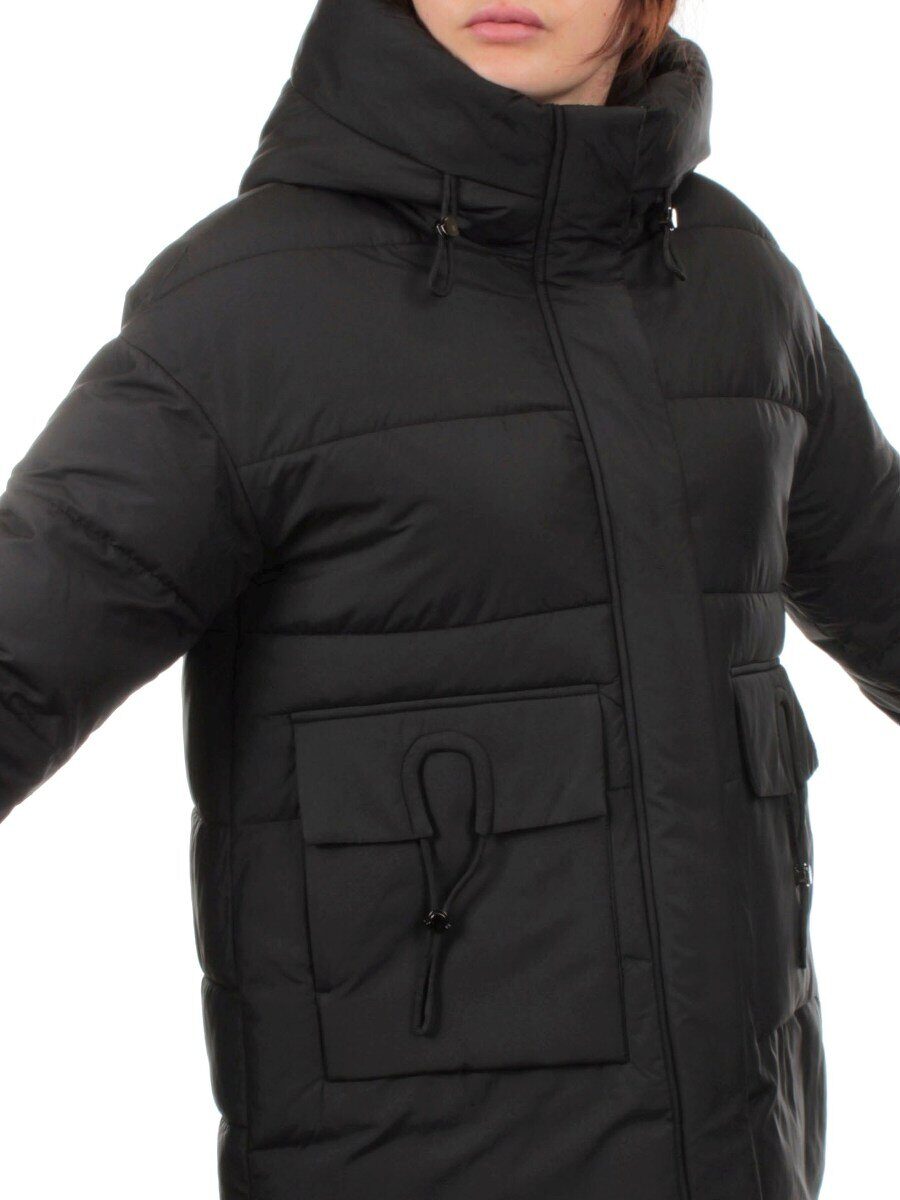 3335 BLACK Куртка зимняя облегченная женская (150 гр. холлофайбер)