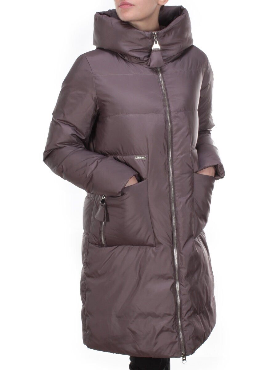 2119 DARK GREY Пальто зимнее женское MELISACITI (200 гр. холлофайбер)