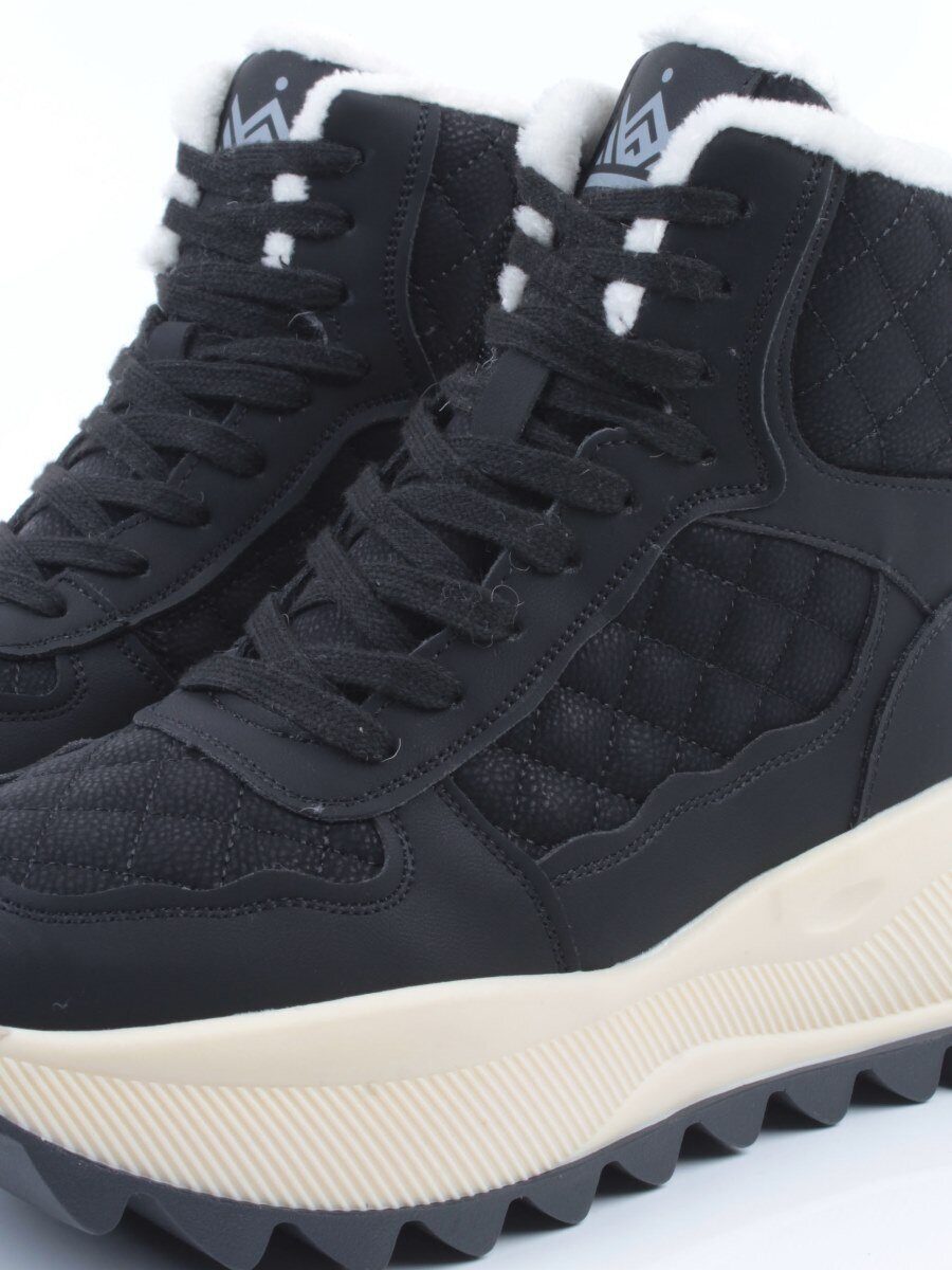 04-PAML06-1Z BLACK Ботинки зимние женские (натуральная кожа, 100% шерсть)