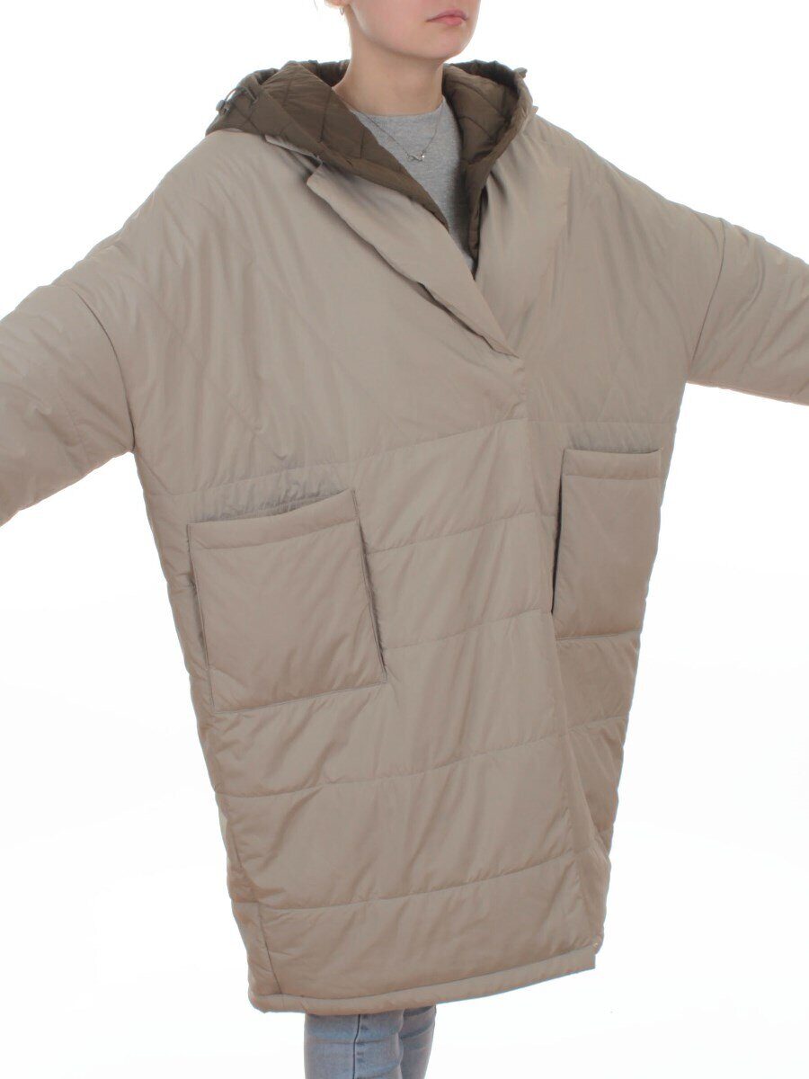 8030 DK. BEIGE Куртка демисезонная женская (100 гр. холлофайбер)