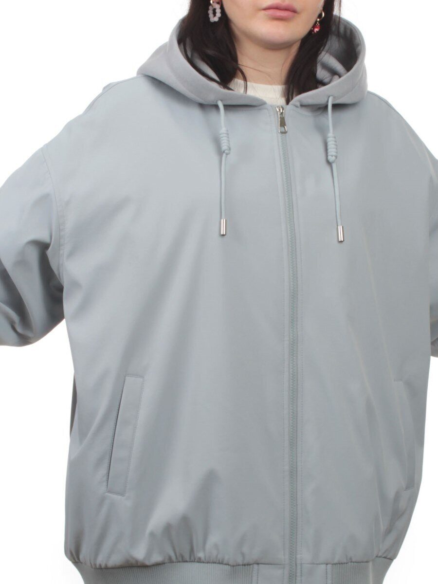 H24-283 GRAY/BLUE Куртка демисезонная женская (100 гр. синтепон)