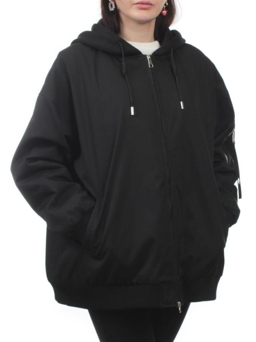 H24-283 BLACK Куртка демисезонная женская (100 гр. синтепон)