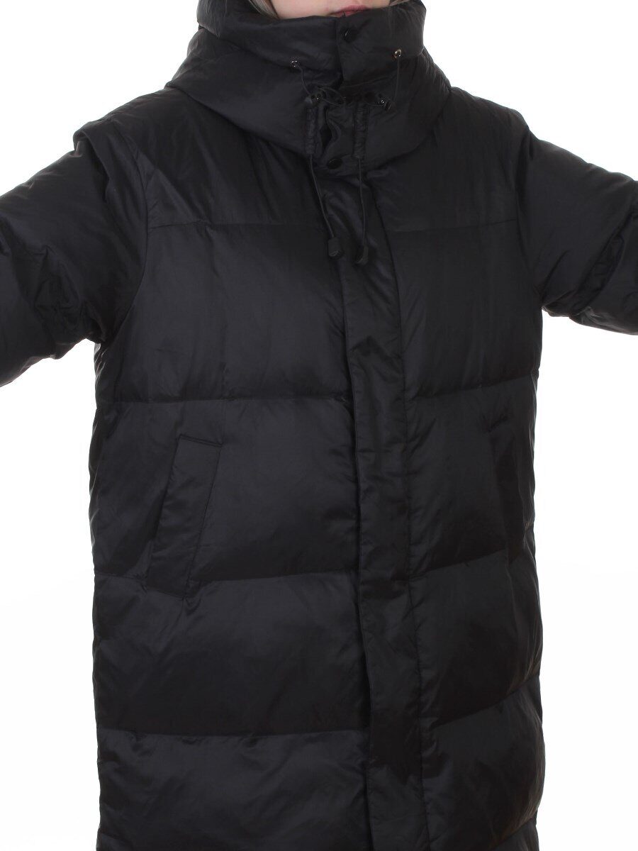 3063 BLACK Пальто пуховое женское оверсайз (утиный пух)