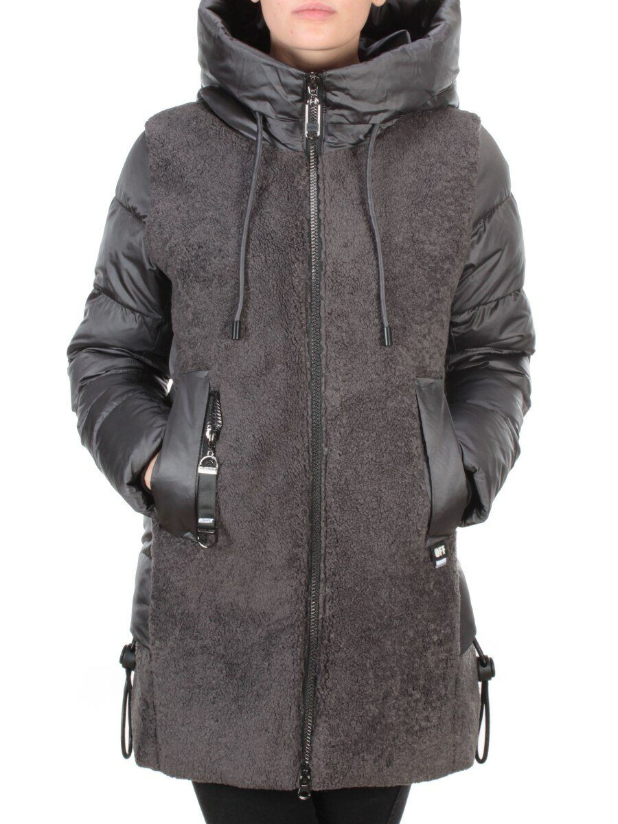 D6816 DARK GRAY Куртка зимняя женская KARERSITER (200 гр. холлофайбера)