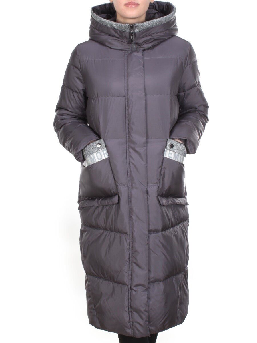 2115 DARK GRAY Пальто зимнее женское MELISACITI (200 гр. холлофайбера)