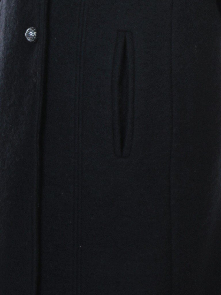 13927A BLACK Пальто шерстяное с мехом HELLEN