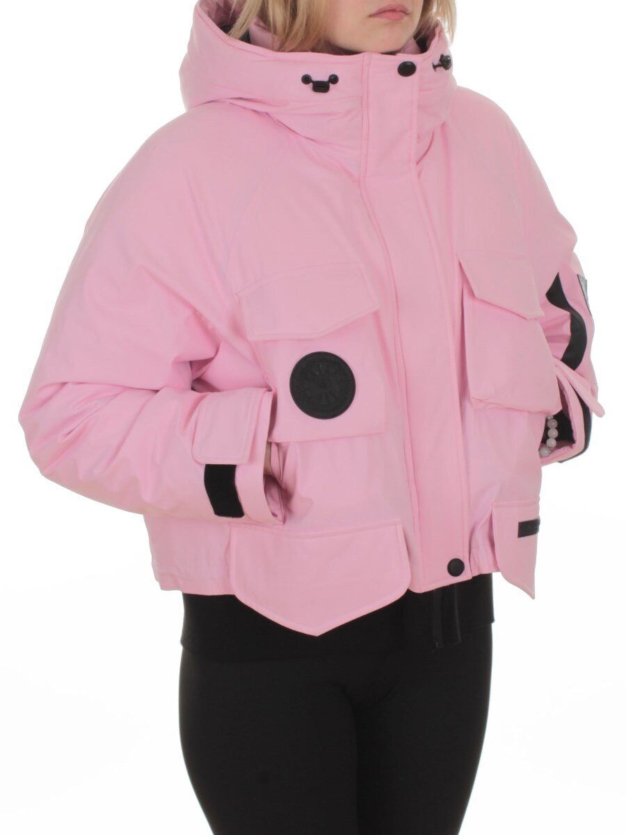 H24-280 PINK Куртка пуховая женская (белый утиный пух)