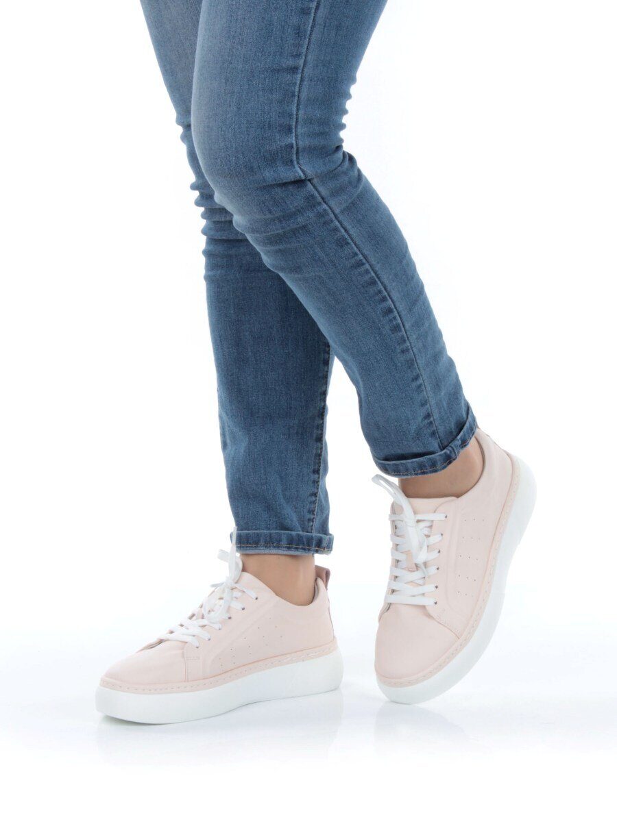 03-PDL196-2 PINK POWDER Полуботинки спортивные женские (натуральная кожа)