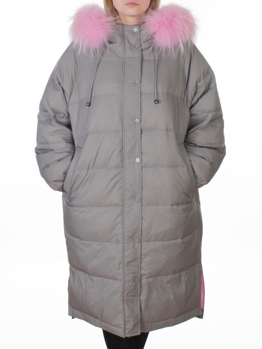 3072 GRAY Пальто зимнее пуховое женское (пух)