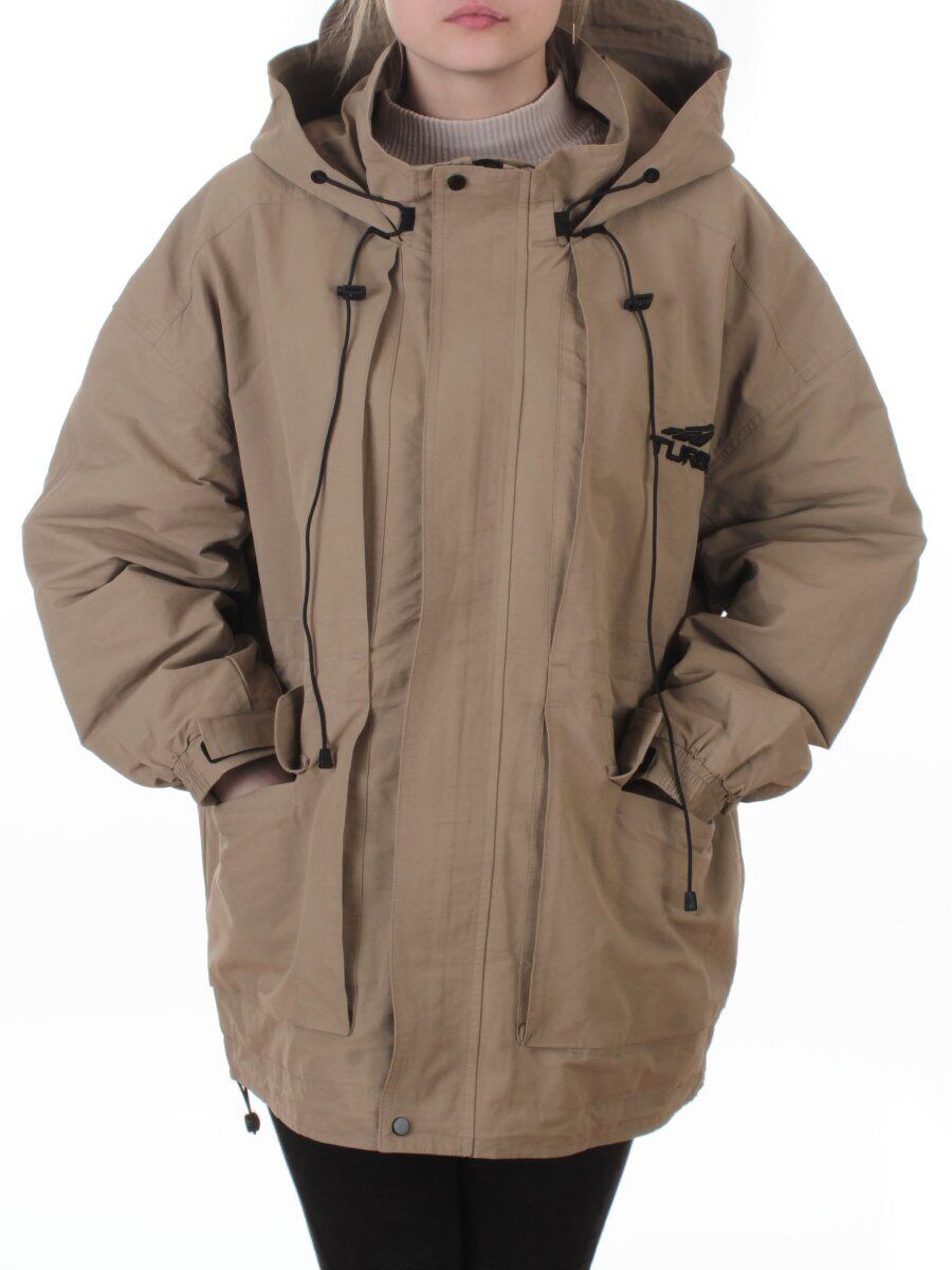 3096 DK. BEIGE Куртка демисезонная женская (100 гр. холлофайбер)