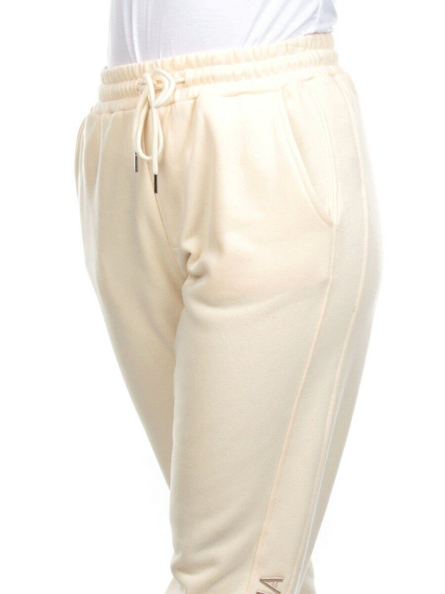 M037 BEIGE Брюки спортивные женские на флисе (100% хлопок) 7986
