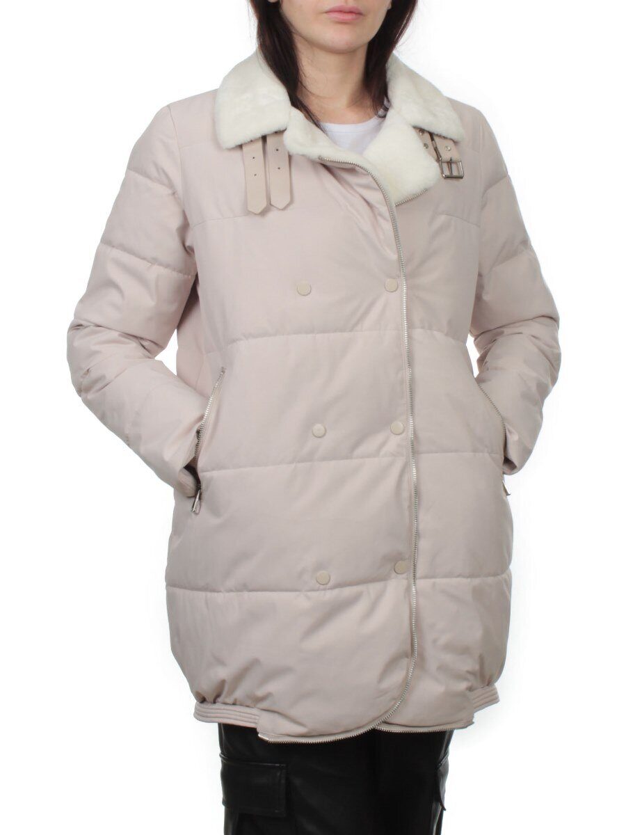 S24-236 BEIGE Куртка демисезонная женская (100 гр. холлофайбер)