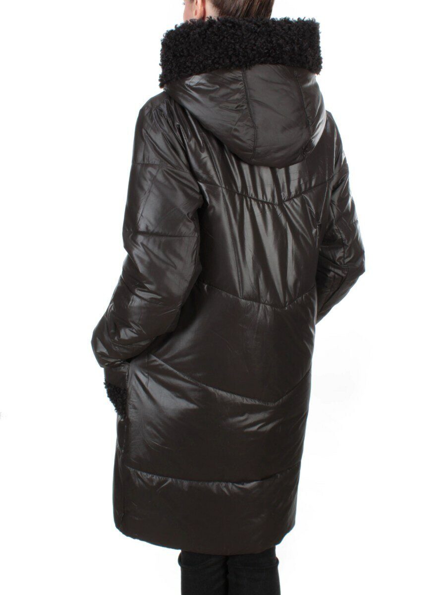 21-985 BLACK Пальто зимнее женское AIKESDFRS (200 гр. холлофайбера)