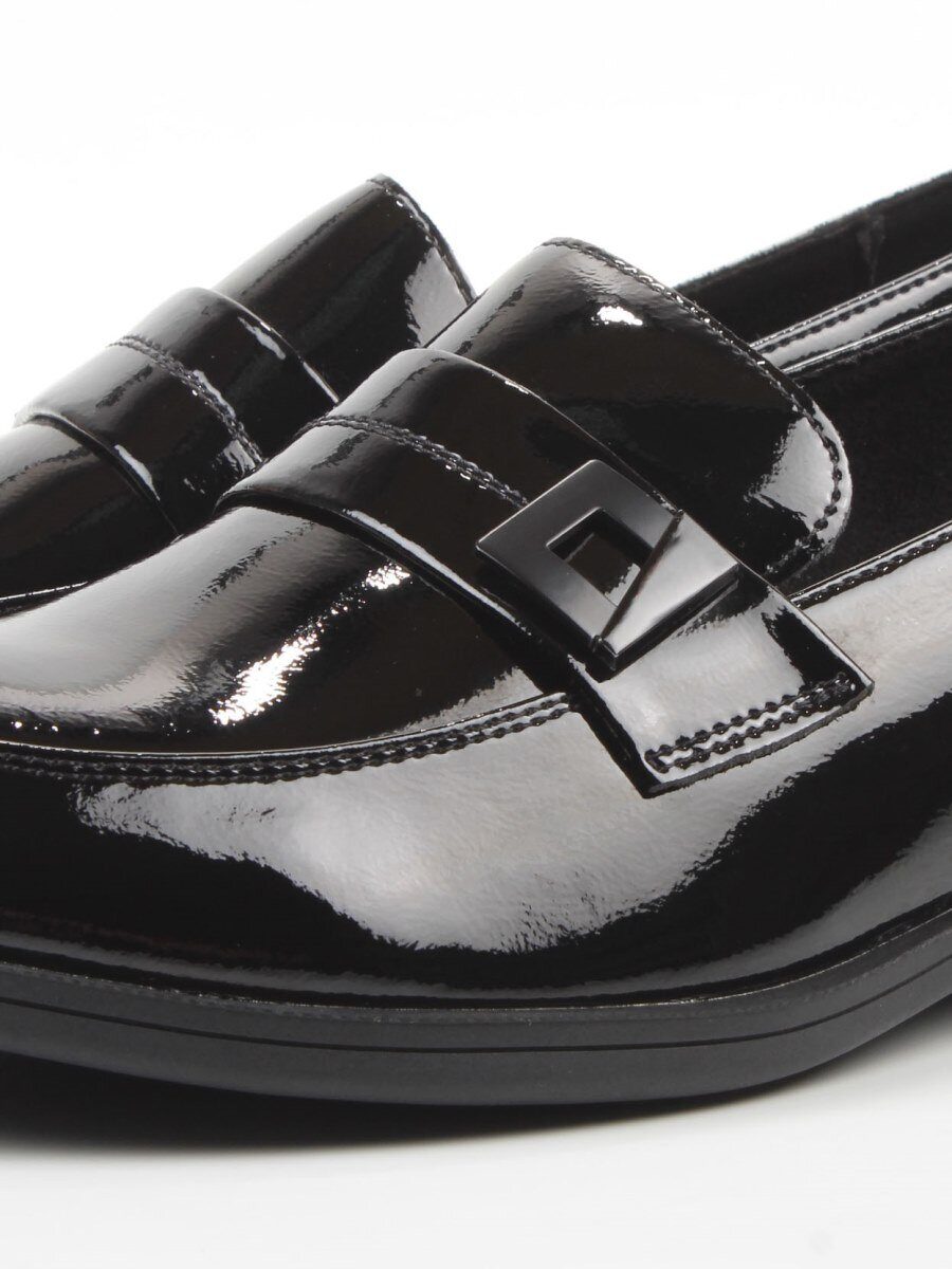 03-DHL255-1 BLACK Лоферы женские (натуральная кожа)